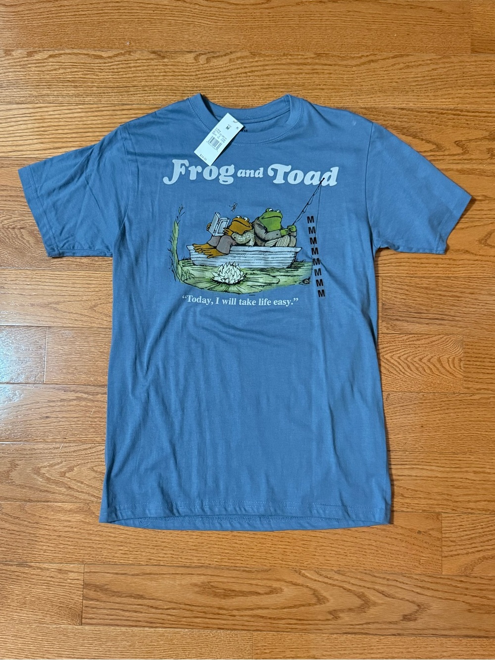 Men’s Frog & Toad Fishing Light Blue T-Shirt - Size Medium
